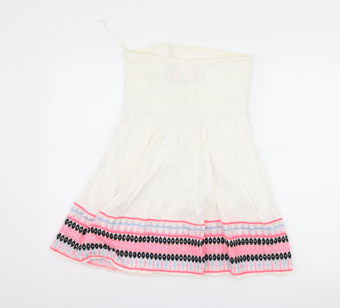 Superdry Womens White Geometric  Basic T-Shirt Size M  - Boob Tube