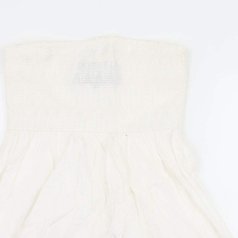 Superdry Womens White Geometric  Basic T-Shirt Size M  - Boob Tube