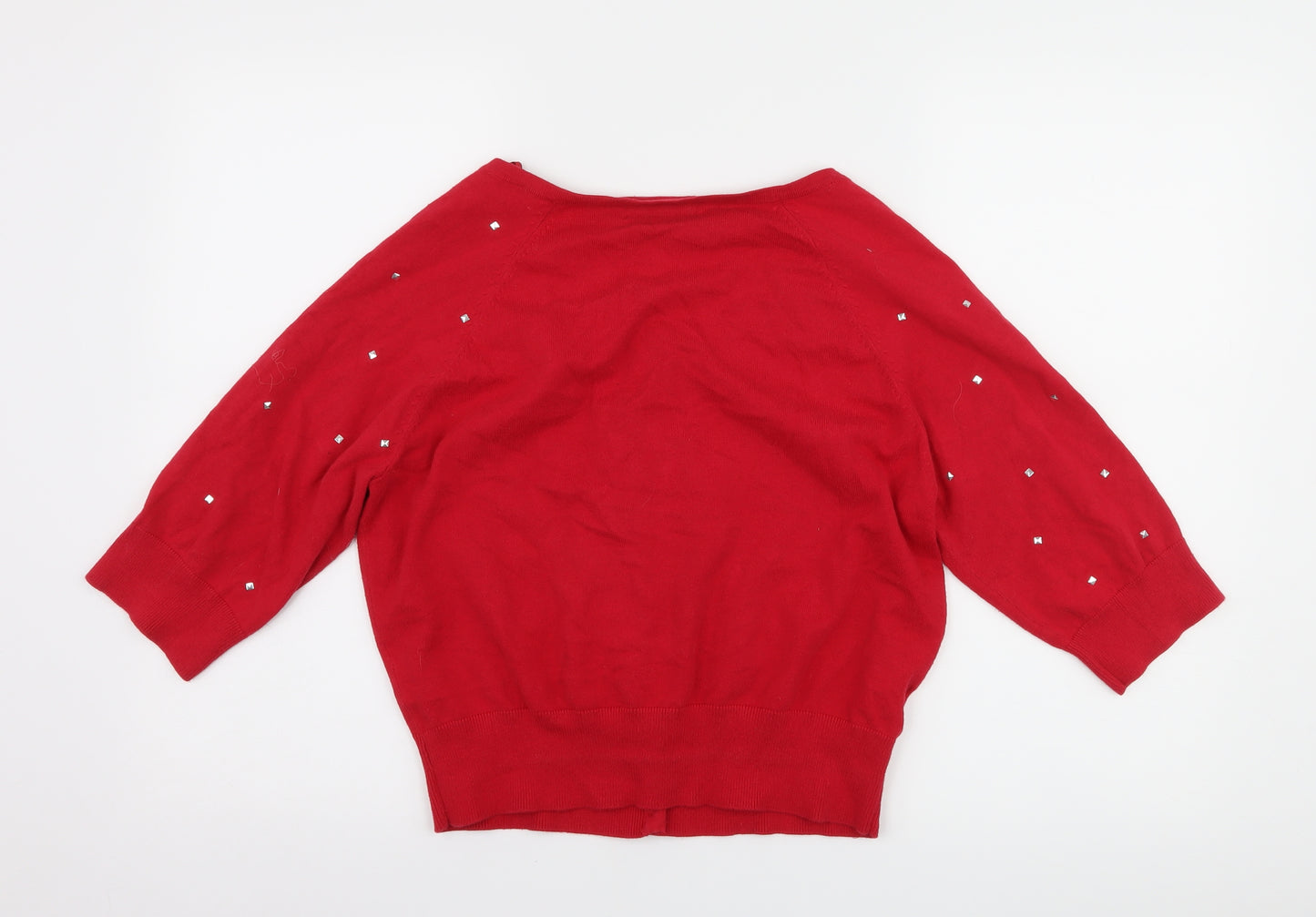 Be beau Womens Red Polka Dot  Shrug Jumper Size 18