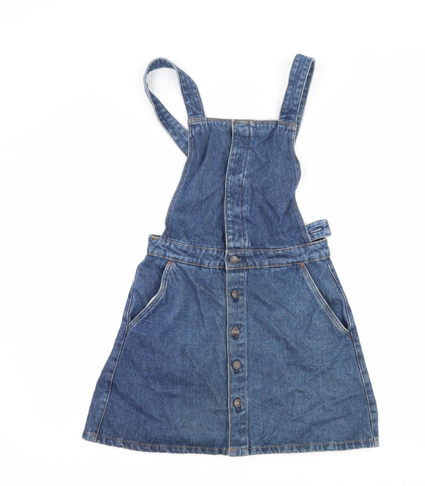 Zara Womens Blue  Denim Pinafore/Dungaree Dress  Size S