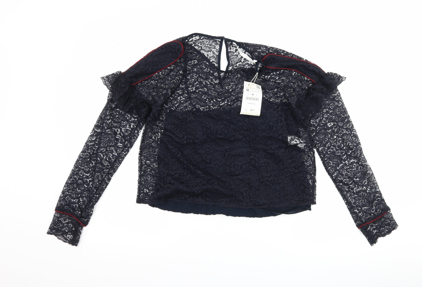 Zara Womens Blue   Basic Blouse Size M  - vest attached