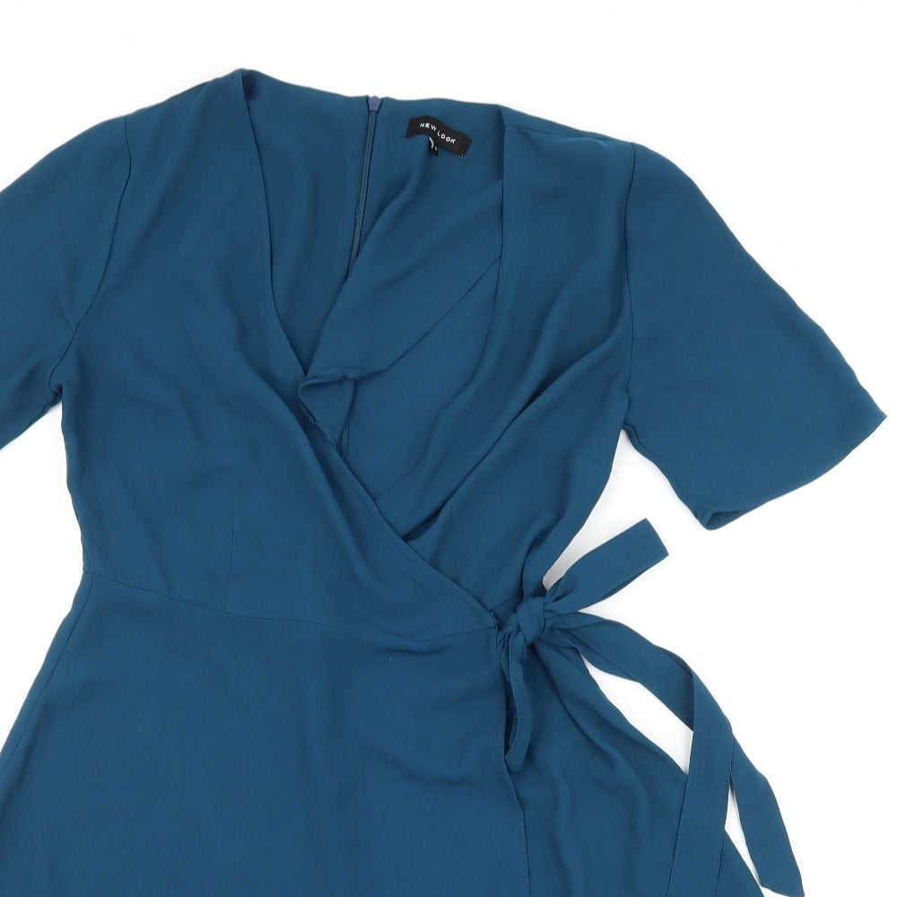 New Look Womens Blue   Wrap Dress  Size 8