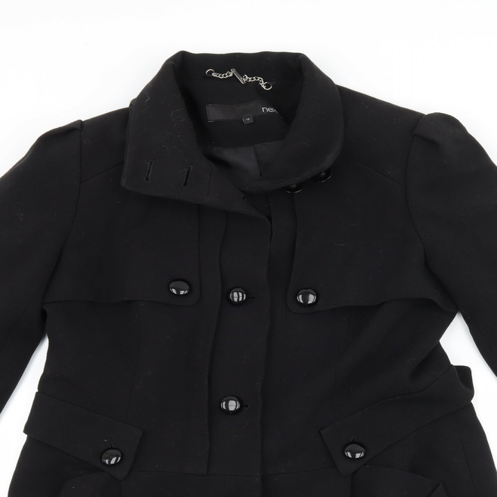 NEXT Womens Black   Overcoat Coat Size 12