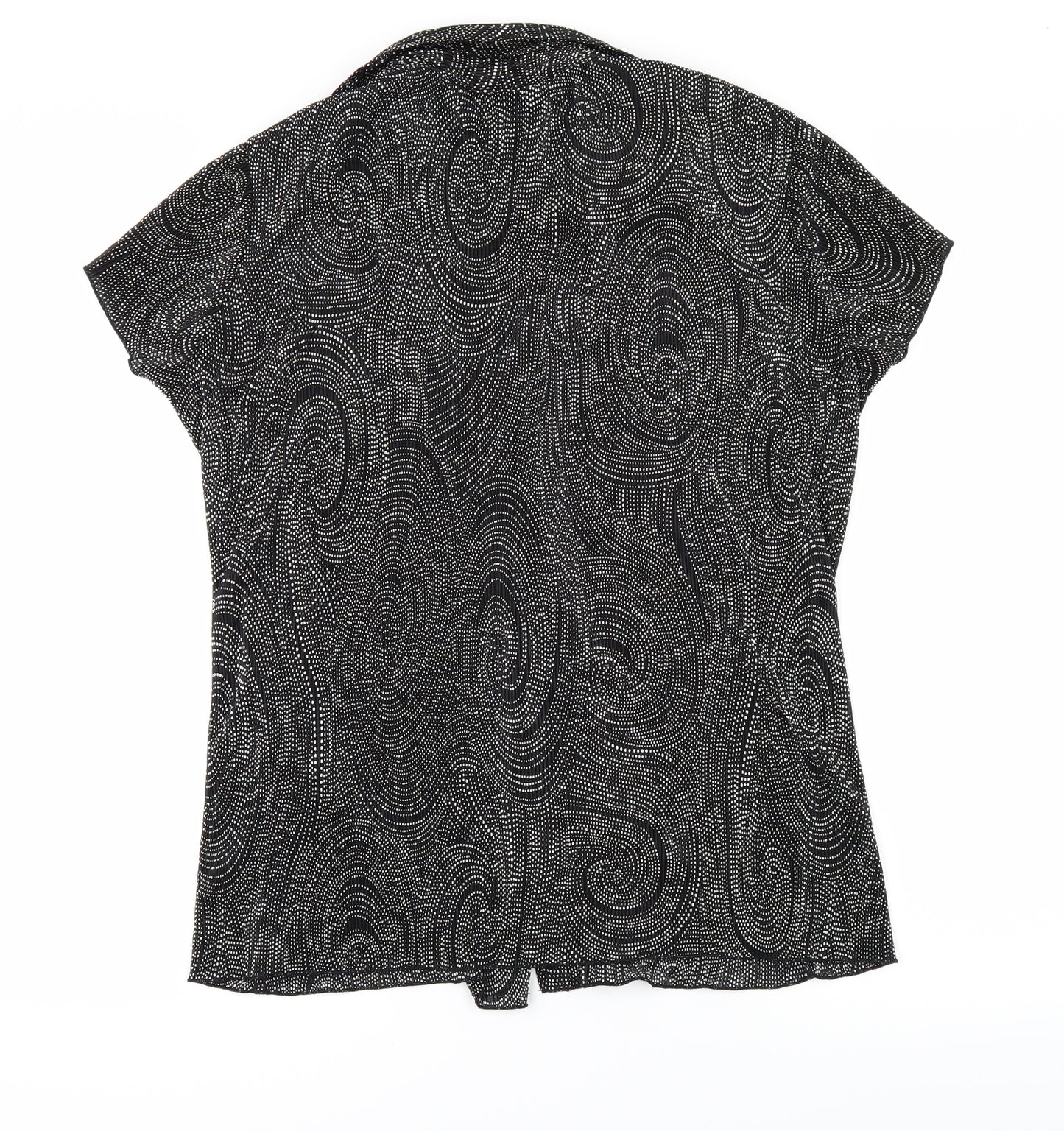 petite Womens Black Polka Dot  Basic Button-Up Size 20