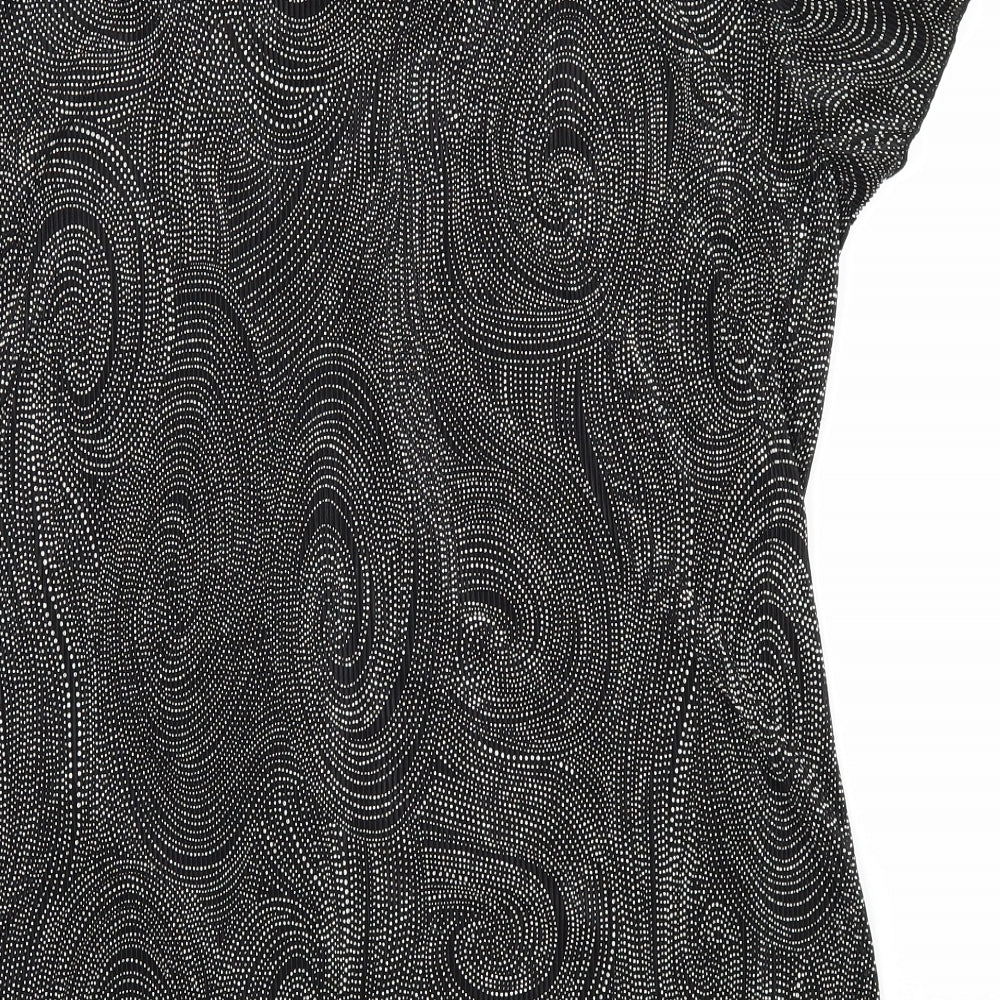 petite Womens Black Polka Dot  Basic Button-Up Size 20