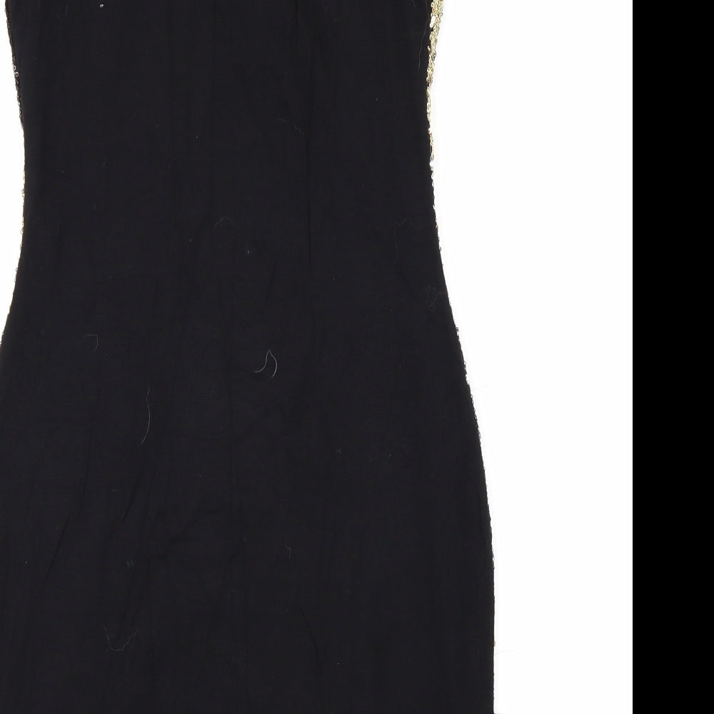 Quiz Womens Black Striped  Bodycon  Size 12