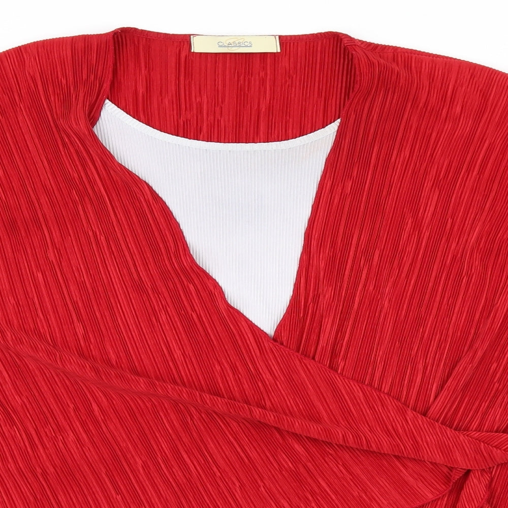 Classics Womens Red   Basic T-Shirt Size 32