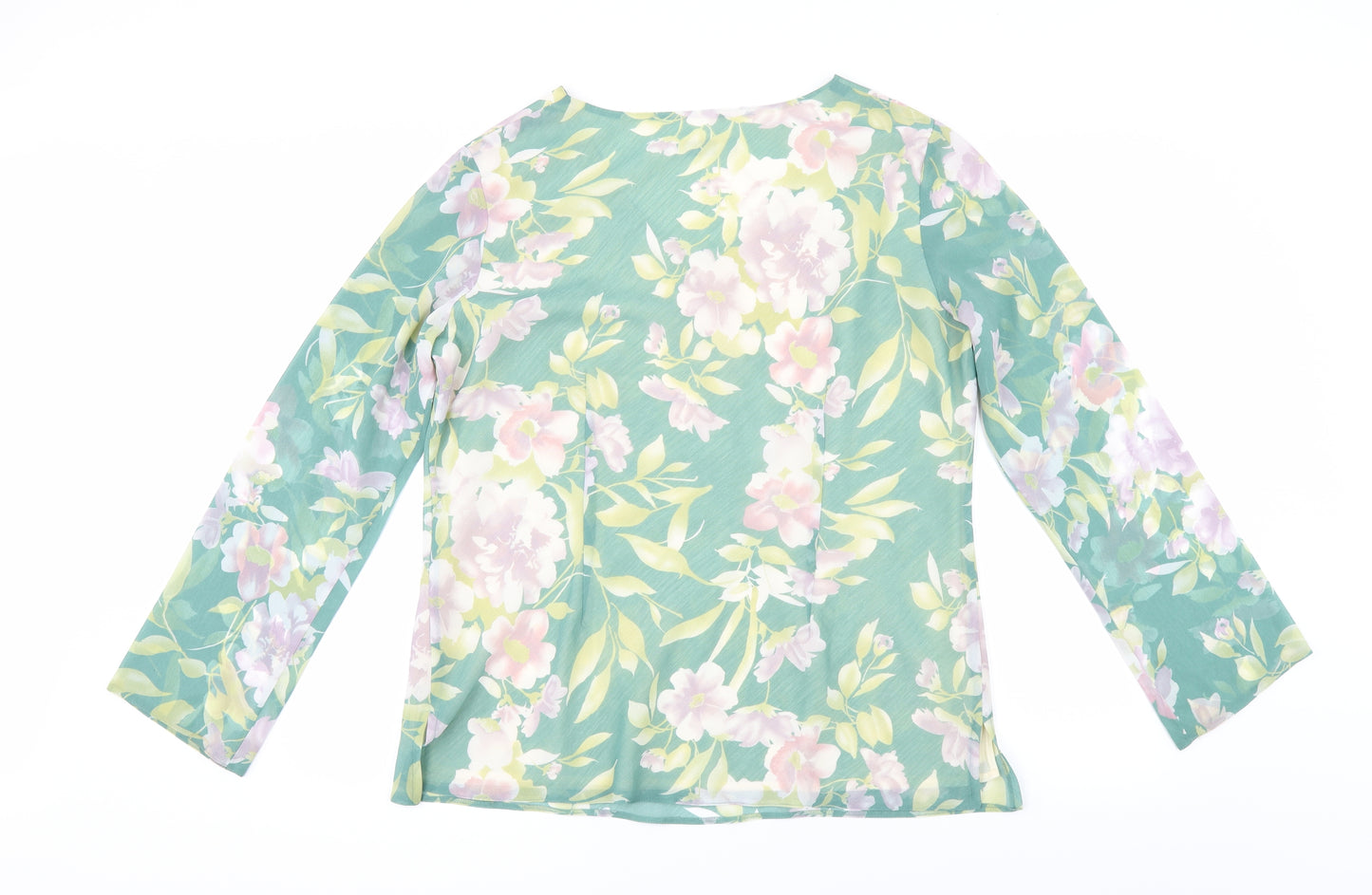 Joanna Hope Womens Green Floral  Basic Blouse Size 16
