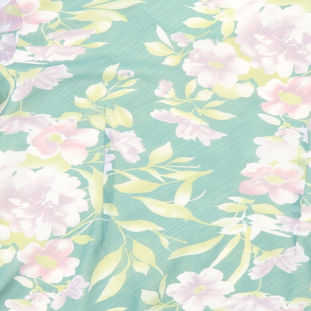 Joanna Hope Womens Green Floral  Basic Blouse Size 16