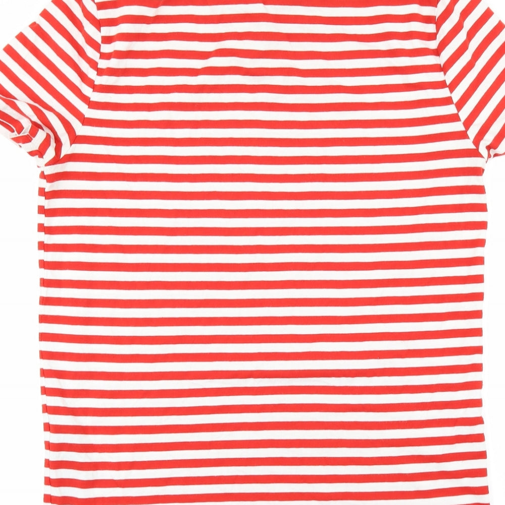 ASOS Mens Red Striped   T-Shirt Size M