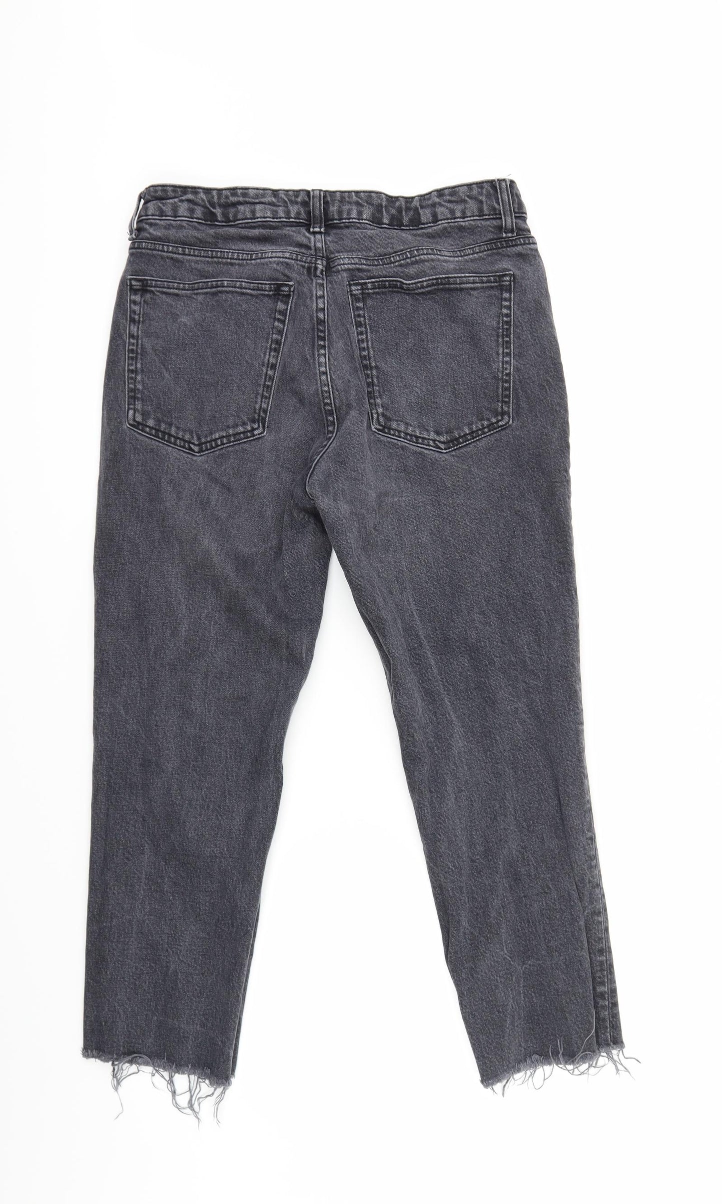 Topshop Womens Grey  Denim Mom Jeans Size 32 in L30 in