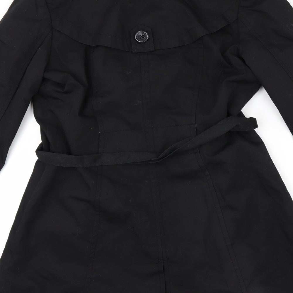 H&M Womens Black   Trench Coat Coat Size 10