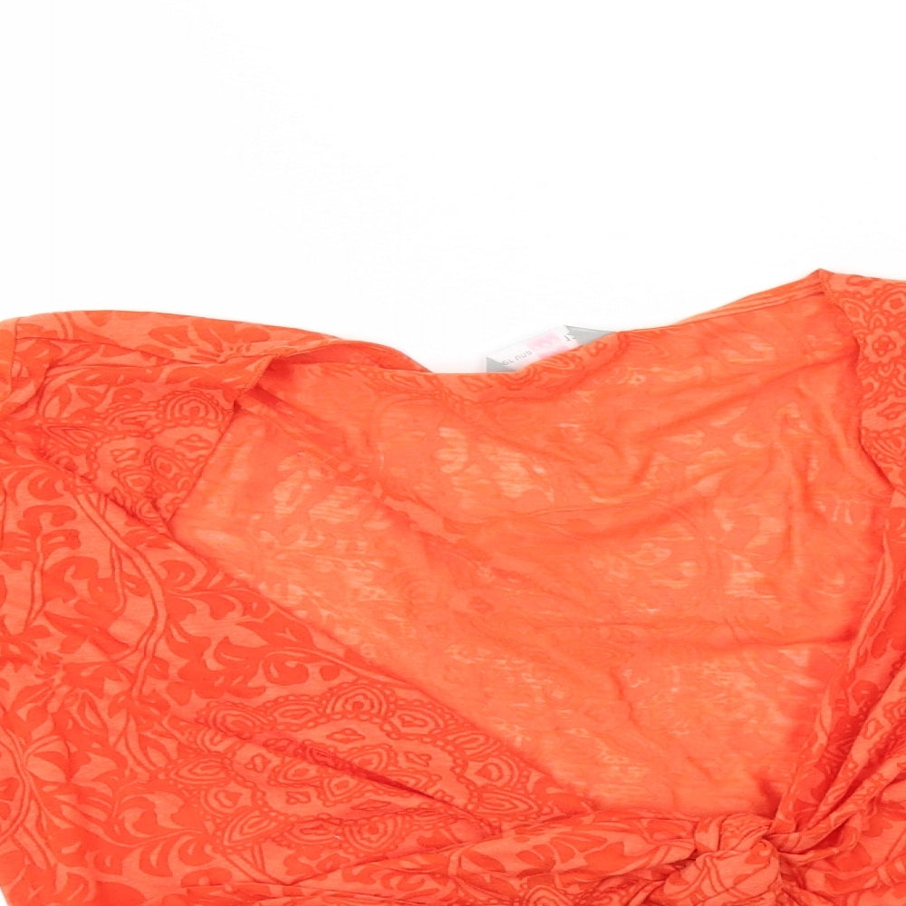 Per Una Womens Orange Floral  Basic T-Shirt Size 12