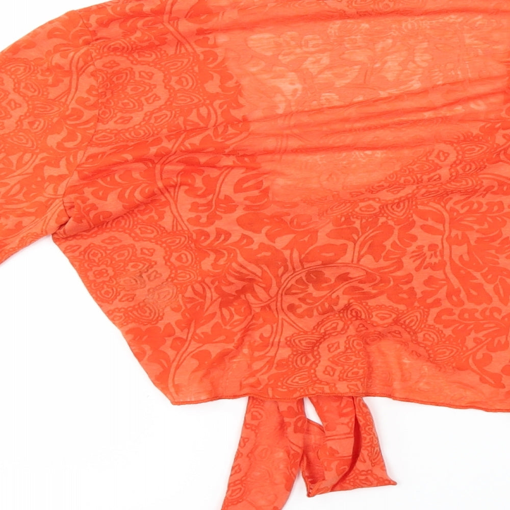 Per Una Womens Orange Floral  Basic T-Shirt Size 12