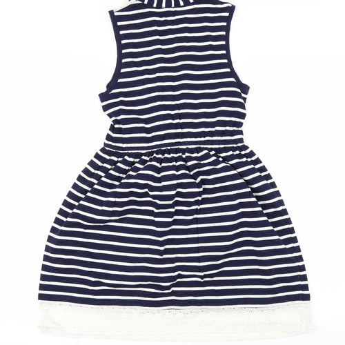 George Girls Blue Spotted  Shirt Dress  Size 10-11 Years