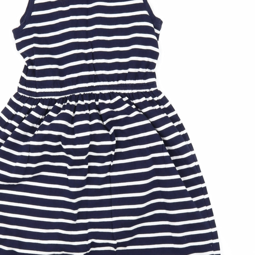 George Girls Blue Spotted  Shirt Dress  Size 10-11 Years