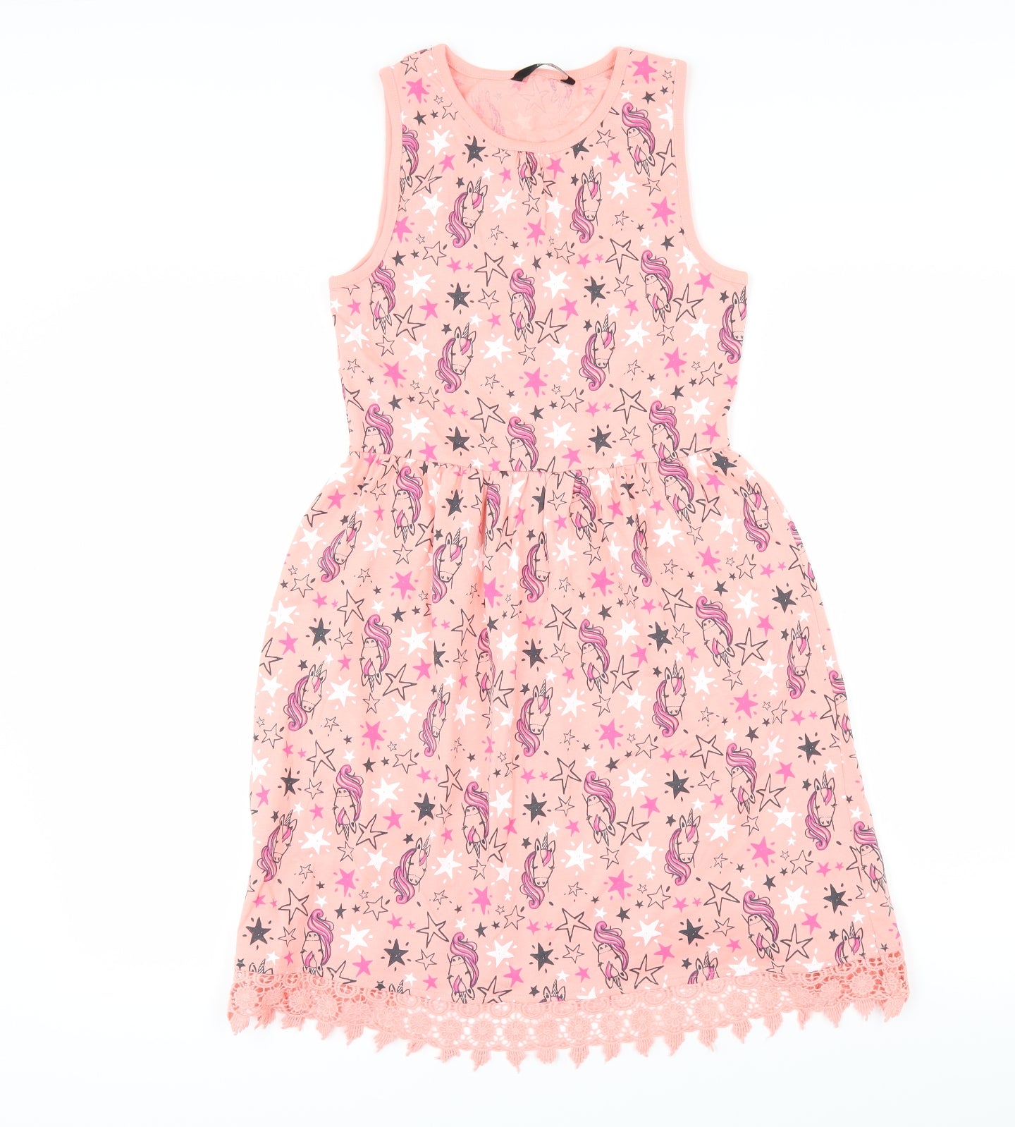 George Girls Pink   Tank Dress  Size 10-11 Years  - Unicorn