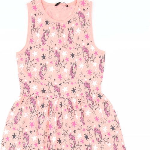 George Girls Pink   Tank Dress  Size 10-11 Years  - Unicorn