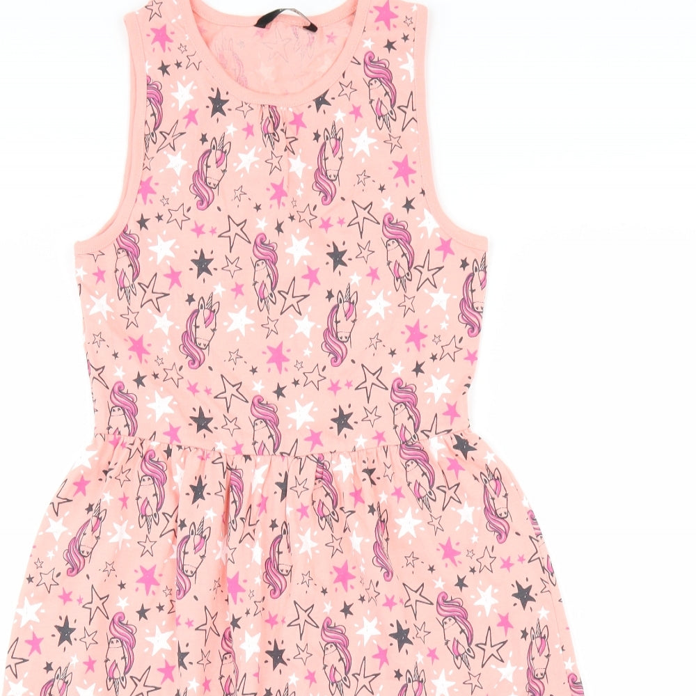 George Girls Pink   Tank Dress  Size 10-11 Years  - Unicorn