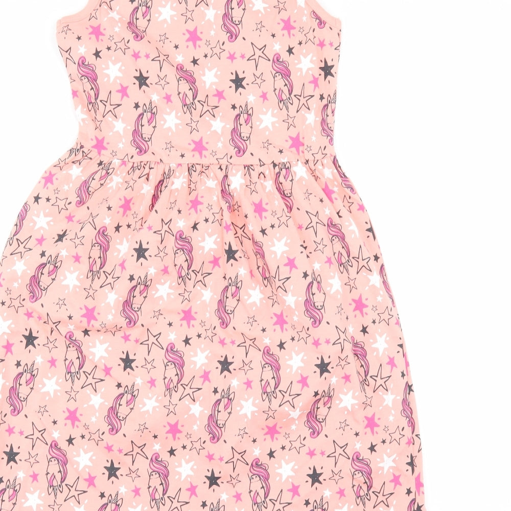 George Girls Pink   Tank Dress  Size 10-11 Years  - Unicorn