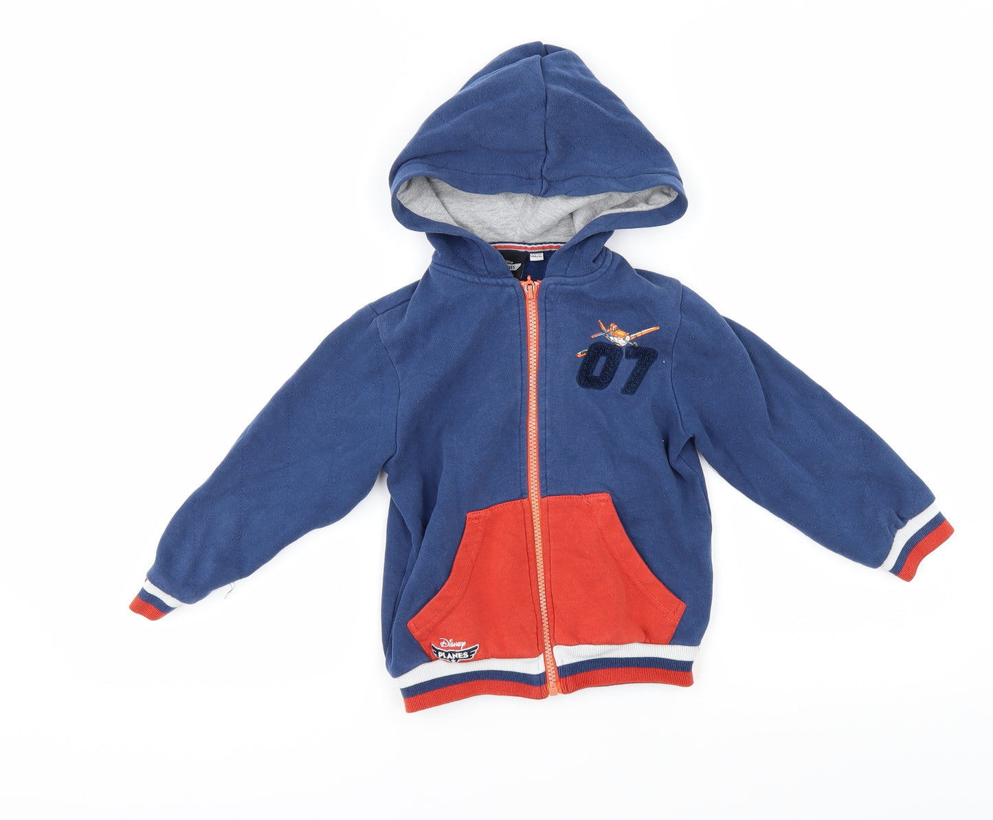 Disney Boys Blue   Full Zip Hoodie Size 4-5 Years  - disney planes