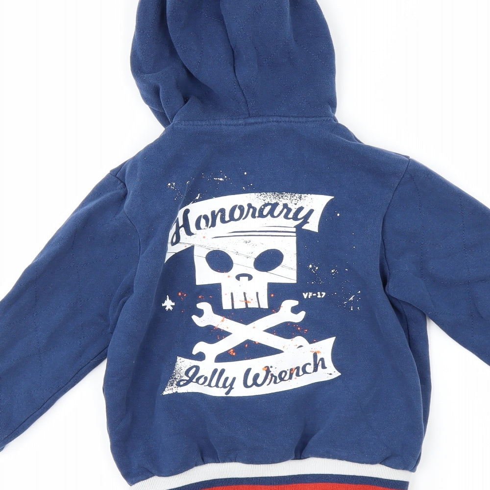 Disney Boys Blue   Full Zip Hoodie Size 4-5 Years  - disney planes