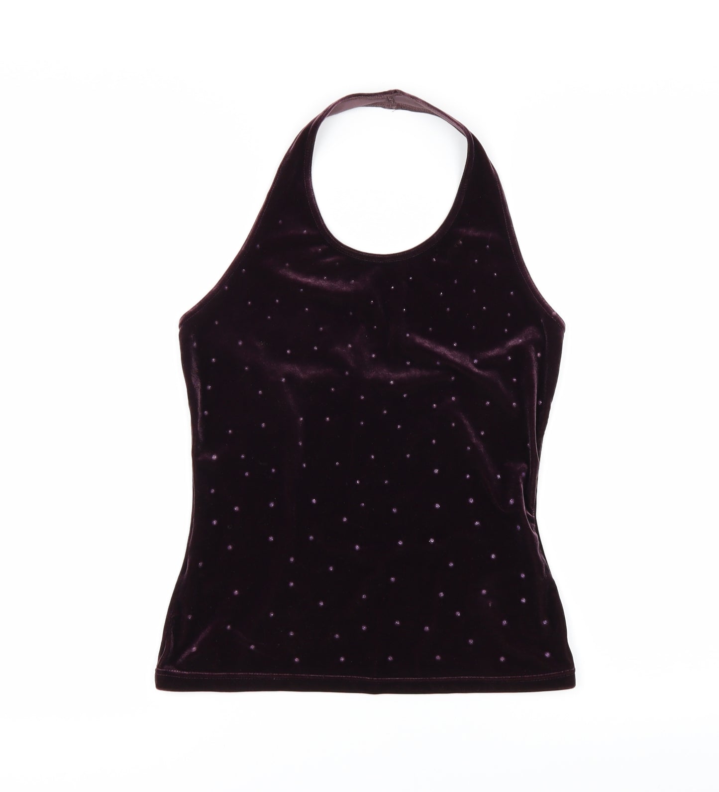 George Womens Purple Polka Dot Velour Basic Tank Size 12