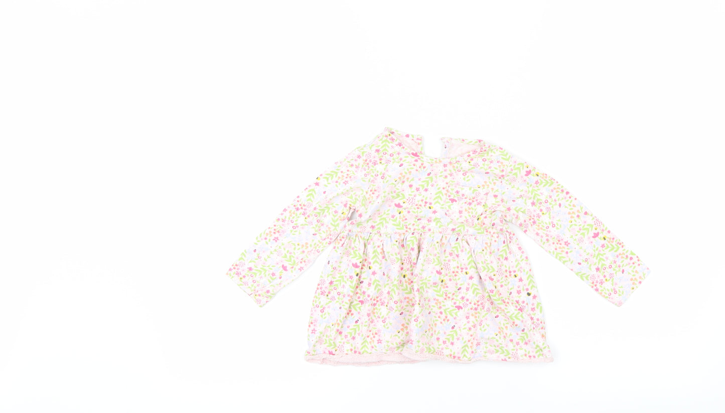 George Girls Pink Floral  A-Line  Size 12-18 Months