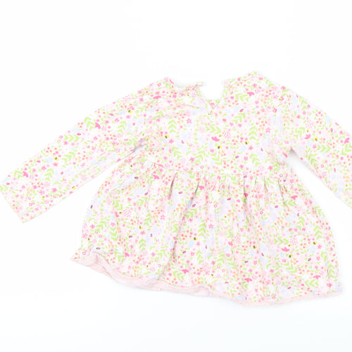 George Girls Pink Floral  A-Line  Size 12-18 Months