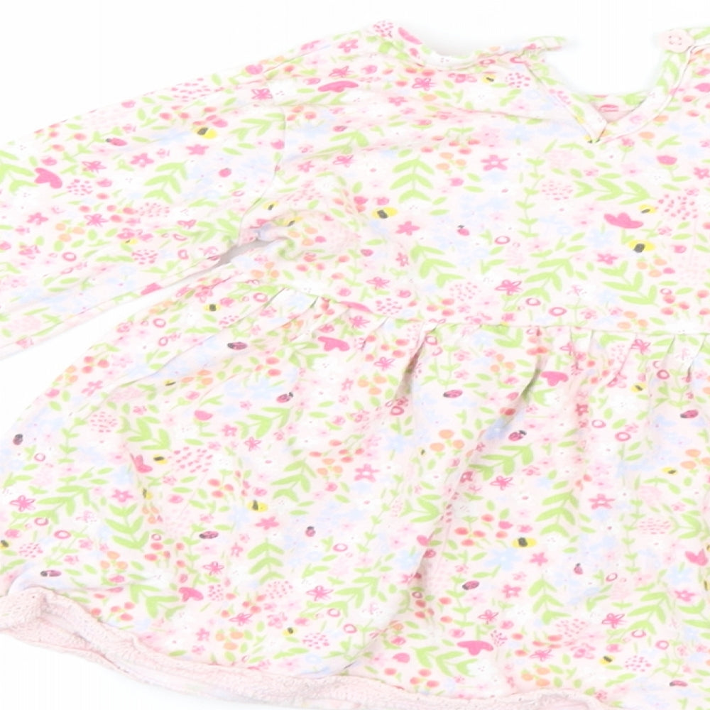 George Girls Pink Floral  A-Line  Size 12-18 Months