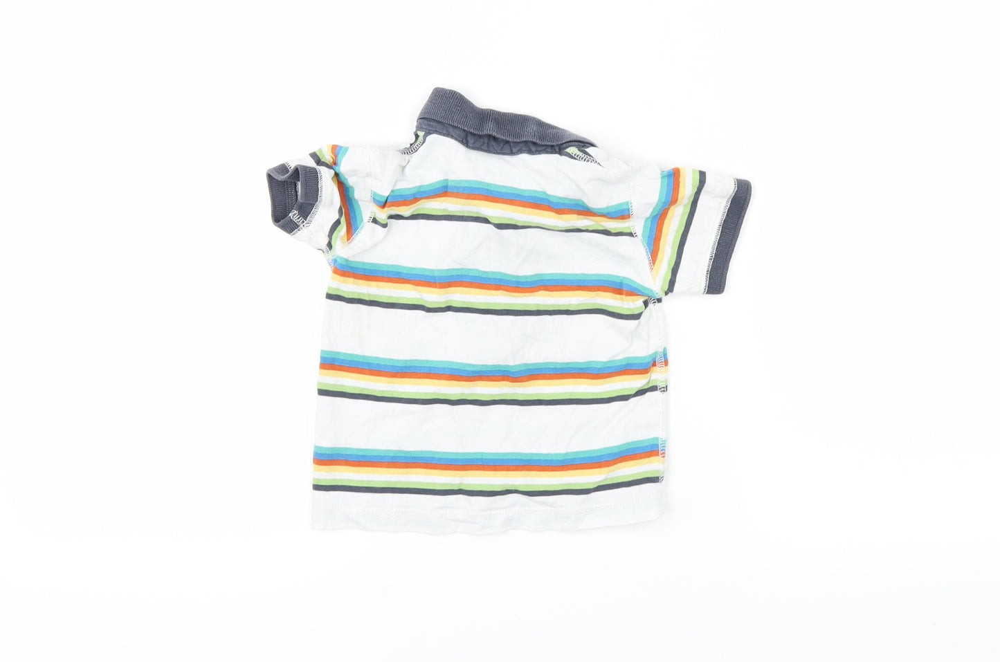 NEXT Boys White Striped  Basic Polo Size 3-6 Months