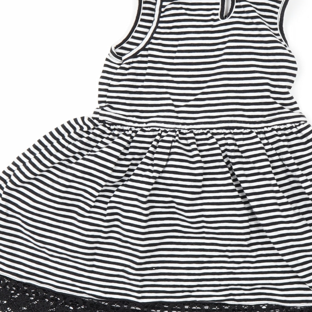 George Girls Black Striped  A-Line  Size 7-8 Years