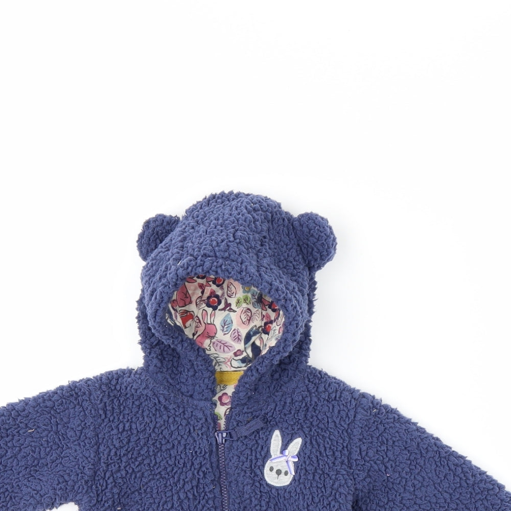 NEXT Girls Blue  Fleece Jacket  Size 0-3 Months  - rabbit