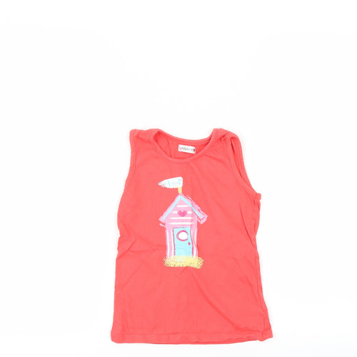 Ladybird Girls Red   Basic Tank Size 6-7 Years  - beach hut