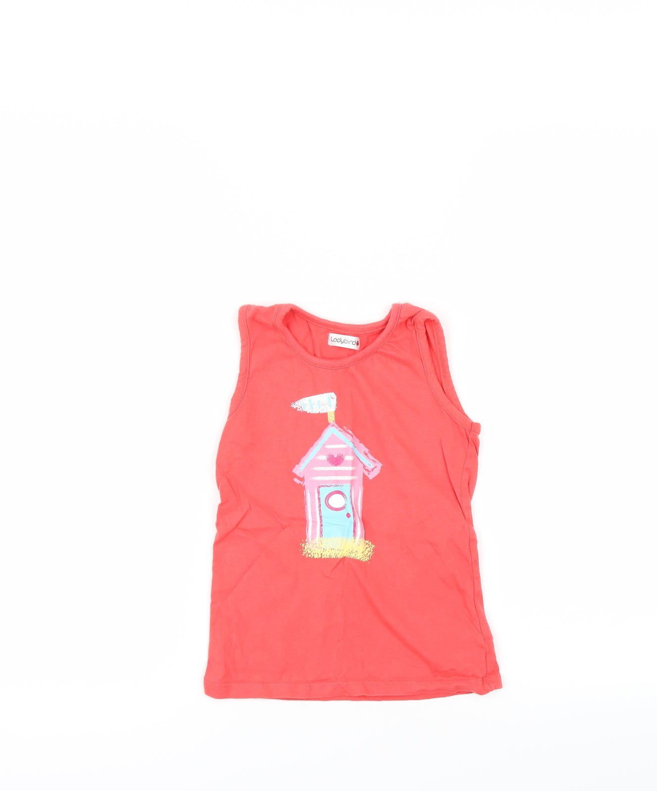Ladybird Girls Red   Basic Tank Size 6-7 Years  - beach hut