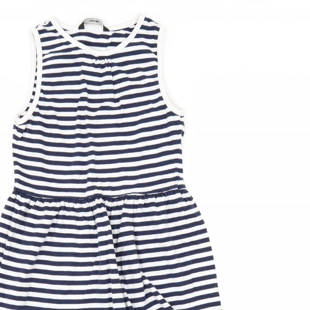 George Girls Blue Striped  Tank Dress  Size 9-10 Years