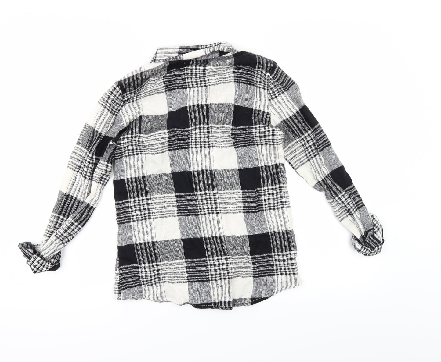 Primark Girls Black Check  Basic Button-Up Size 13-14 Years