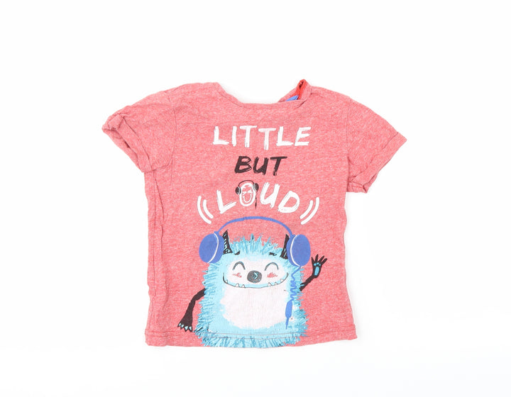 George Boys Red Basic T-Shirt Size 3-4 Years - monster