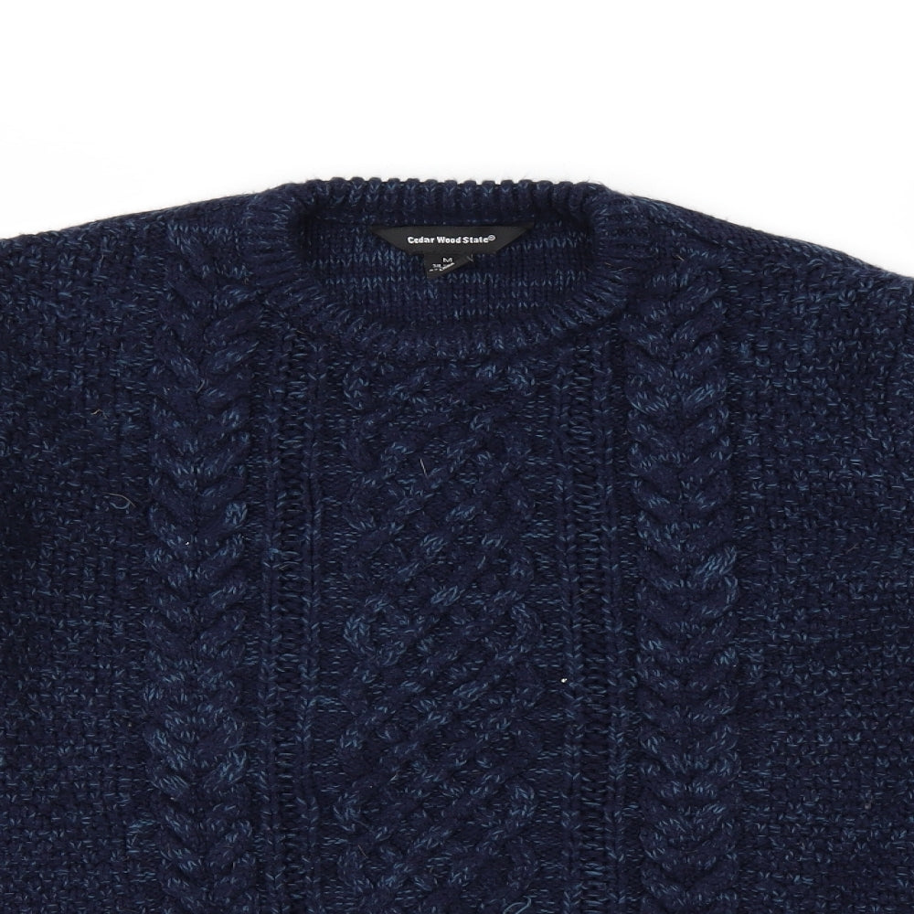 Cedar Wood State Mens Blue   Pullover Jumper Size M