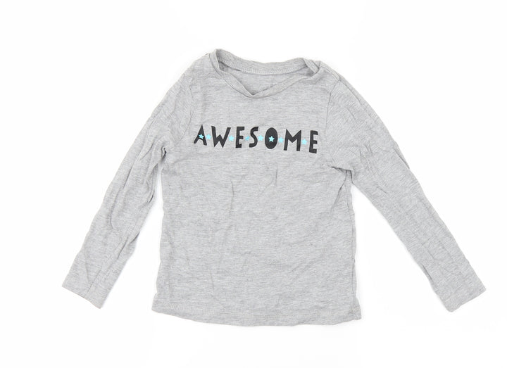 George Boys Grey   Basic T-Shirt Size 3-4 Years  - awesome