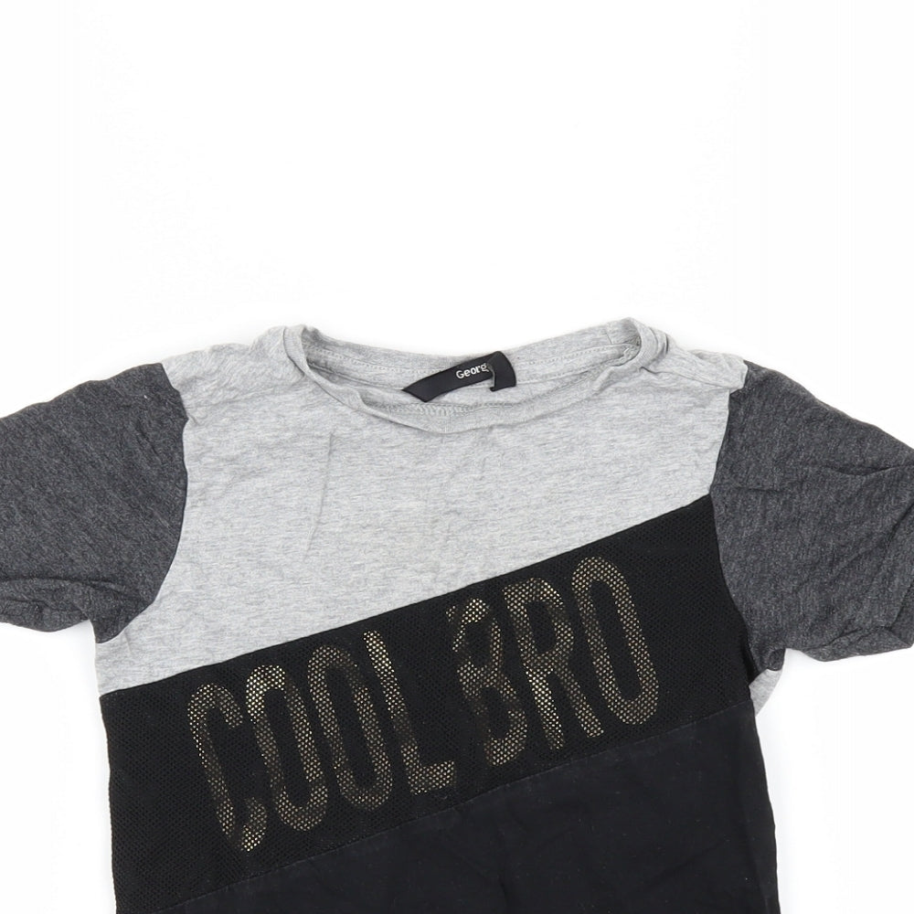 George Boys Black   Basic T-Shirt Size 3-4 Years  - cool bro