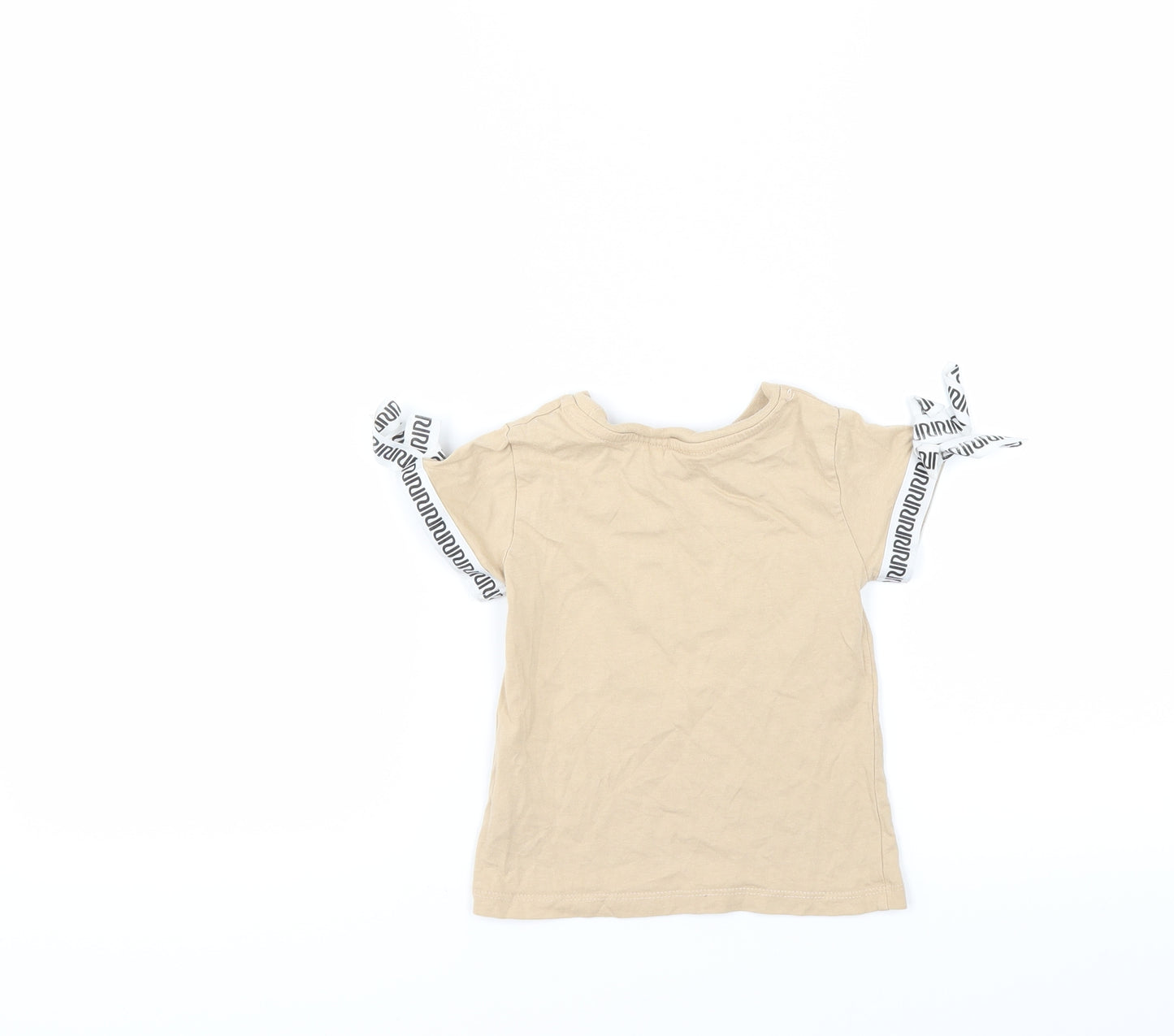 River Island Girls Brown   Basic T-Shirt Size 12-18 Months  - slogan