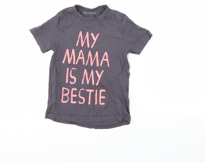 Nutmeg Girls Grey Basic T-Shirt Size 4-5 Years - my mama is my bestie