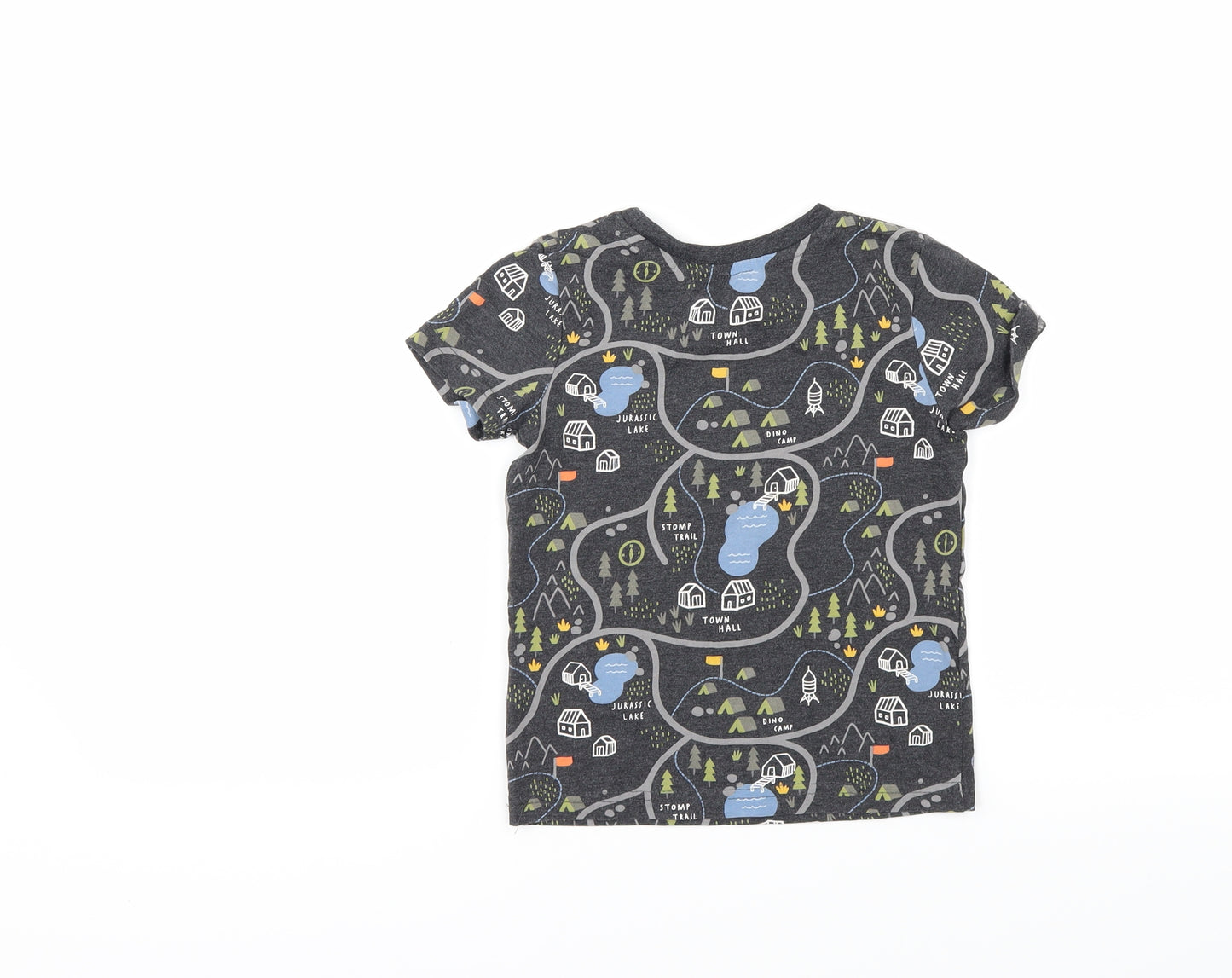 Nutmeg Boys Grey   Basic T-Shirt Size 3-4 Years  - dinosaur