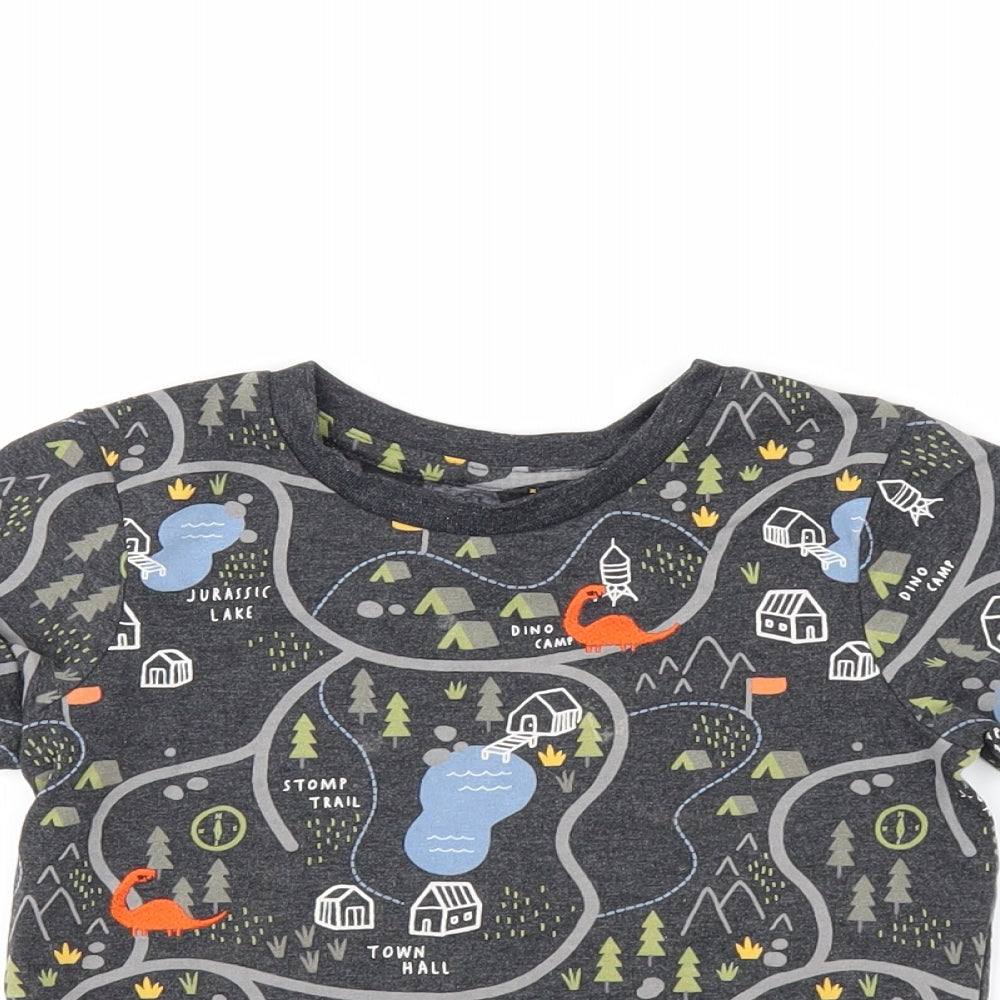 Nutmeg Boys Grey   Basic T-Shirt Size 3-4 Years  - dinosaur