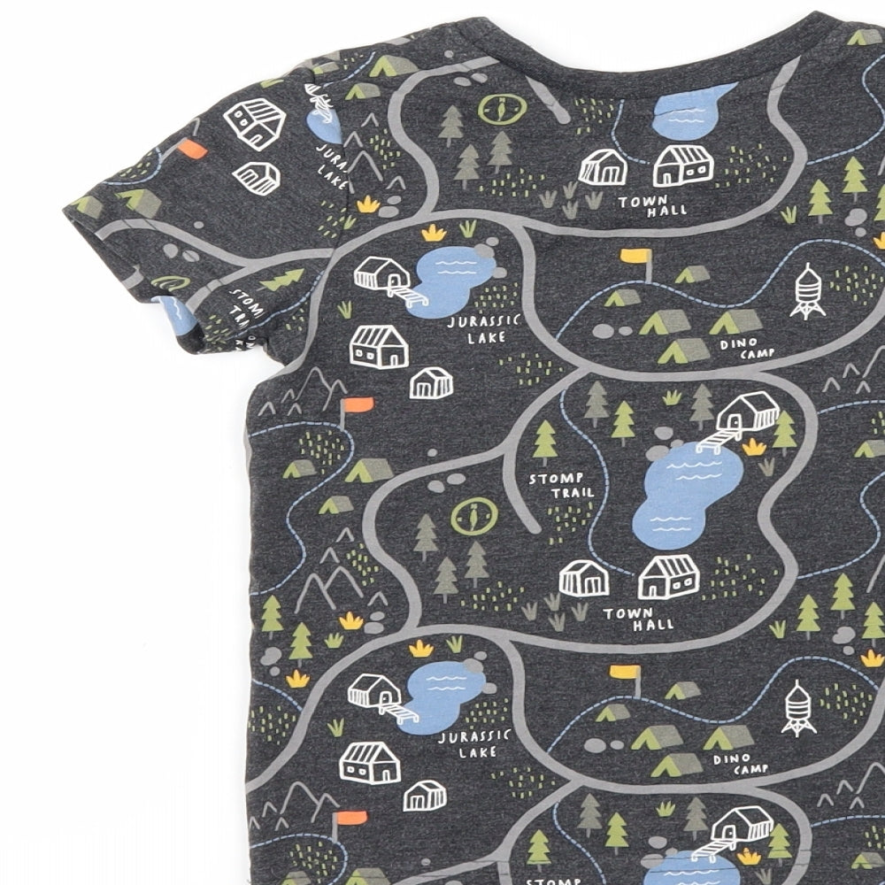 Nutmeg Boys Grey   Basic T-Shirt Size 3-4 Years  - dinosaur
