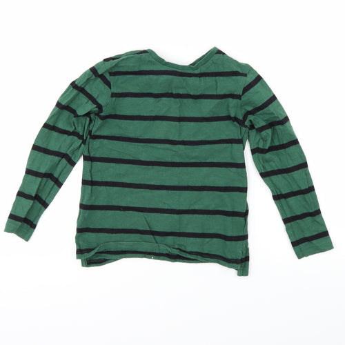 George Boys Green Striped  Basic T-Shirt Size 6-7 Years