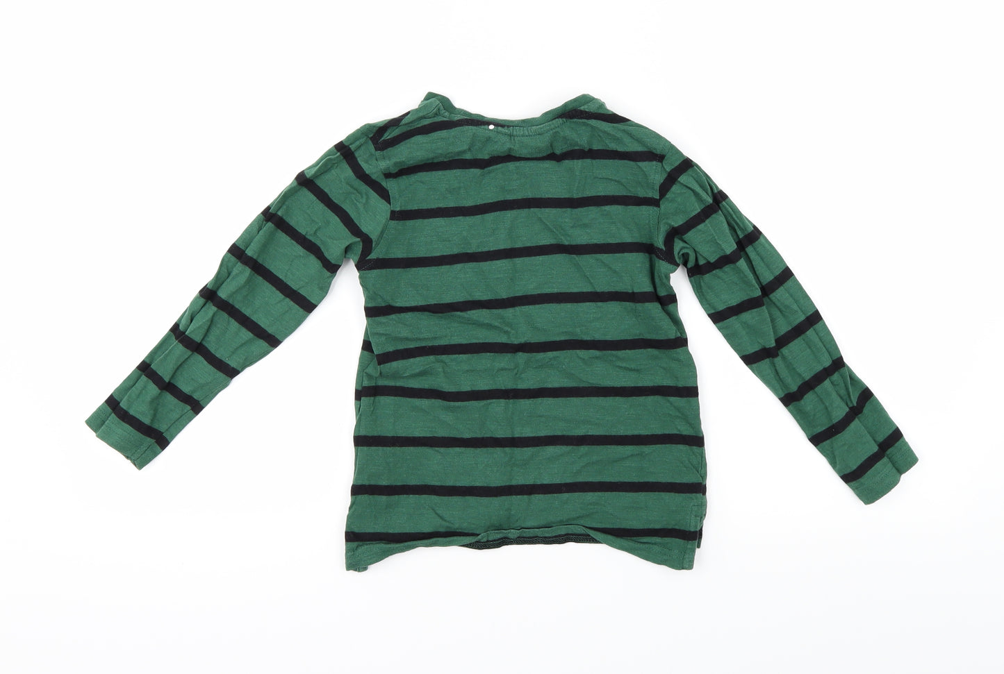 George Boys Green Striped  Basic T-Shirt Size 6-7 Years