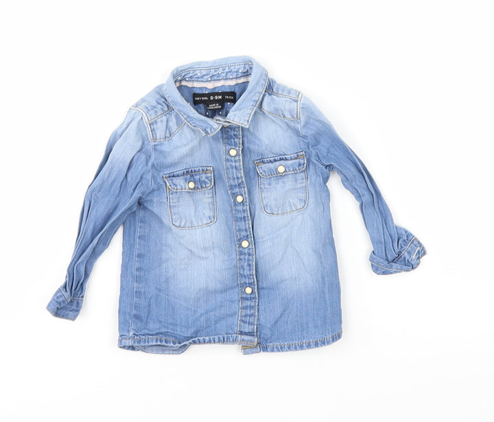 Primark Girls Blue  Denim Basic Button-Up Size 6-9 Months