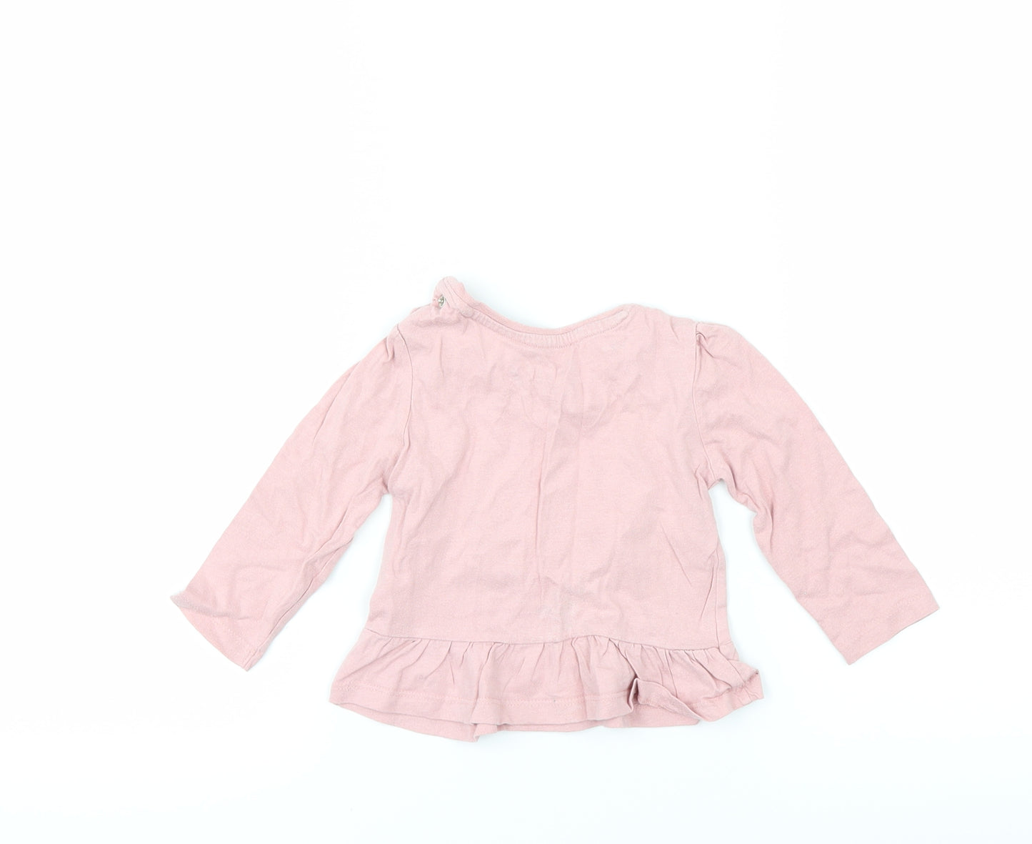 Primark Girls Pink   Basic T-Shirt Size 6-9 Months  - Hedgehog